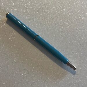 Coach Turquoise Blue Enamel Ballpoint Pen with Silver Trim